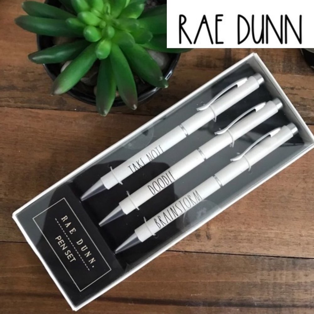 RAE DUNN Pen Set “Take Note Doodle Brainstorm” NWT